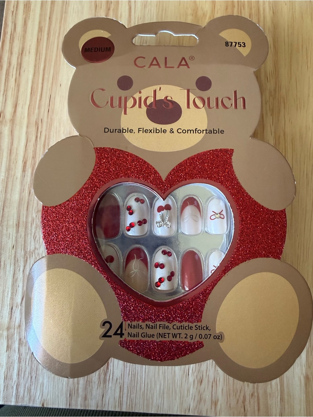 Cala Cupid's Touch Red Decorative Press-On Nails